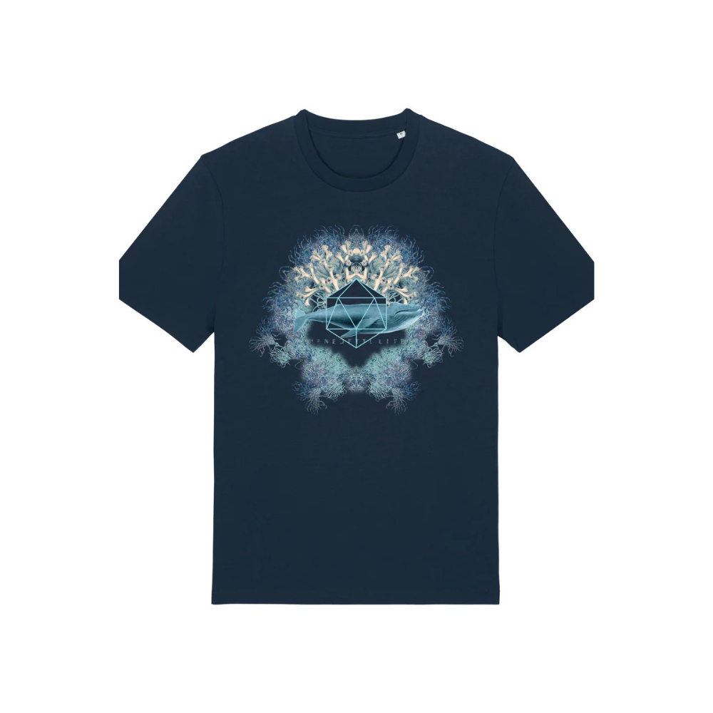 Shop online from our exclusive website and discover the Unisex Icosahedron Navy T-Shirt, crafted from soft organic cotton jersey for breathable comfort, modern fit, and sustainable everyday wear.