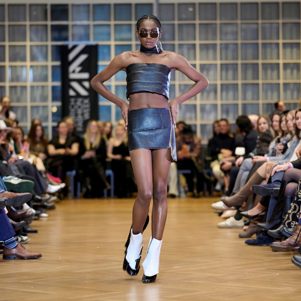 Upcycled Briefcase Top Mini Skirt Set