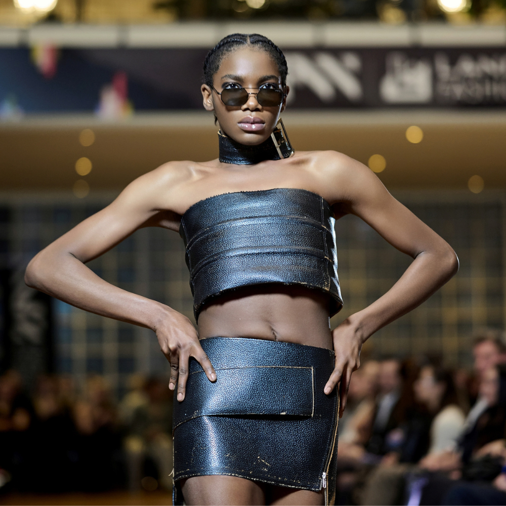 Upcycled Briefcase Top Mini Skirt Set