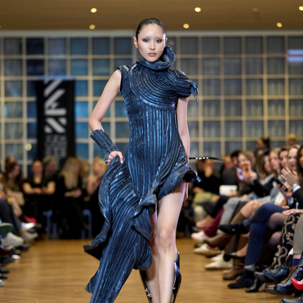 Get noticed with Upcycled Rubber Tube High Low Dress. Shop dress by designer now. Shop now!!