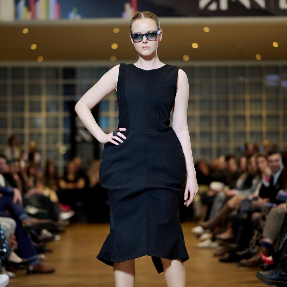 Upcycled Wool Coat Sculptural Dress