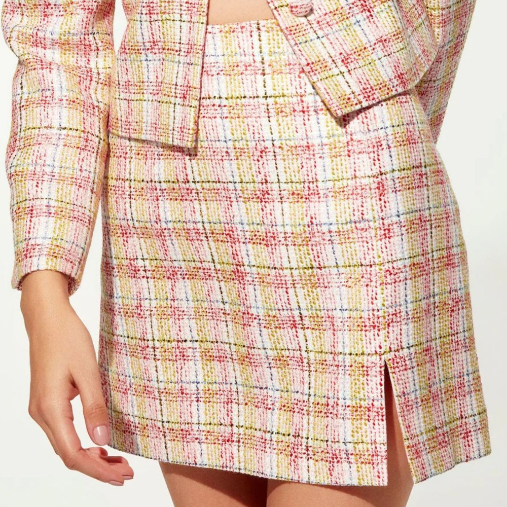 Vance Cotton Tweed A-Line Skirt