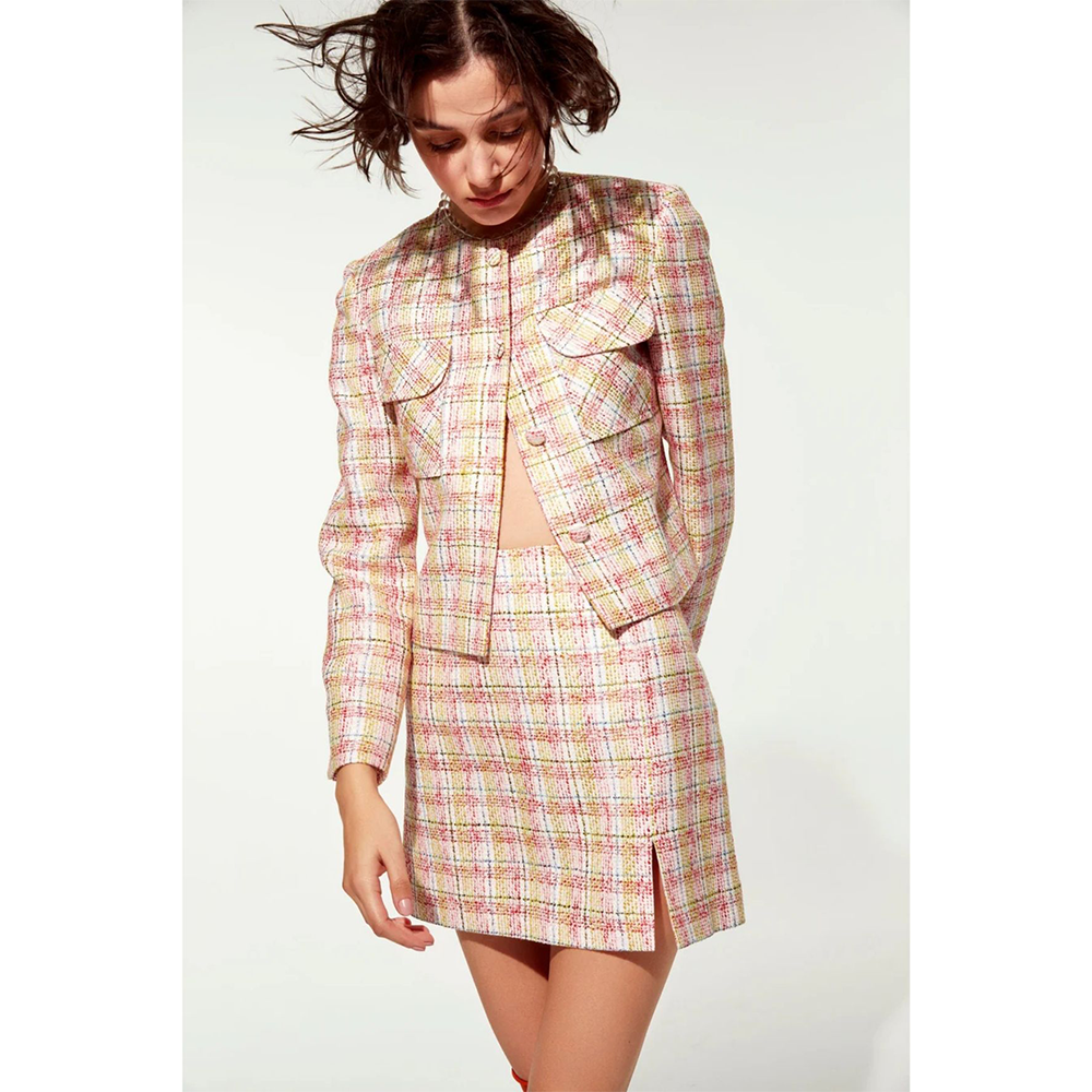 Vance Cotton Tweed A-Line Skirt