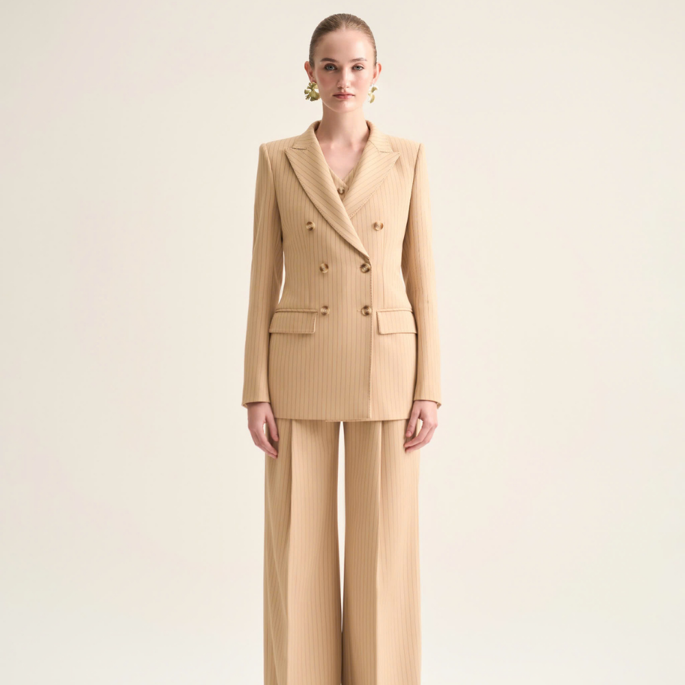 Luxury womens wear meets grace in Vesper wool blend blazer. Shop Now!