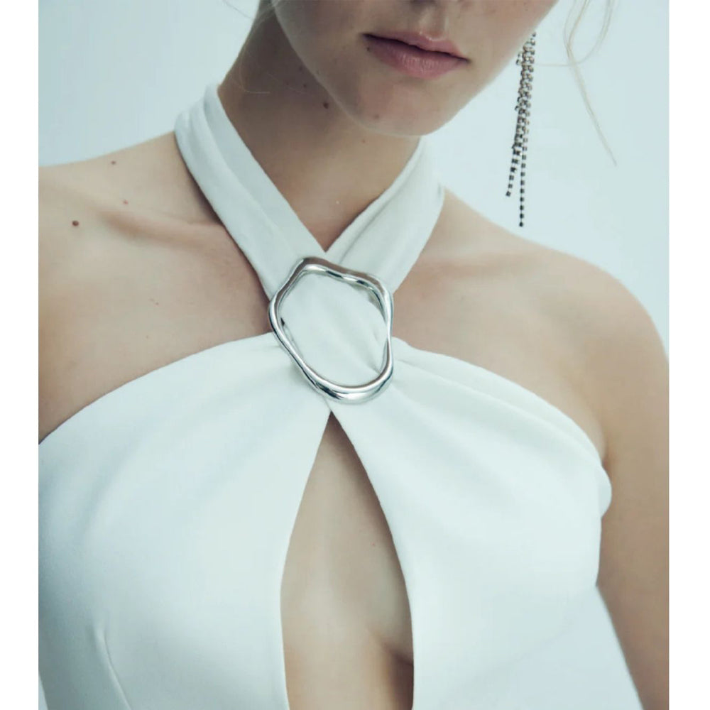 Women cloth shops offer stylish Viana Crepe Midi Dress crafted beautifully. Shop Now!