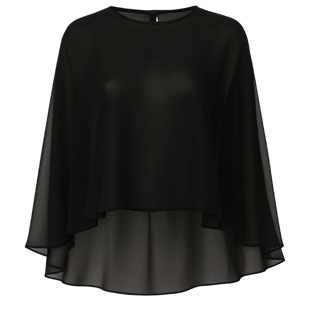 Viona Chiffon Cape Black