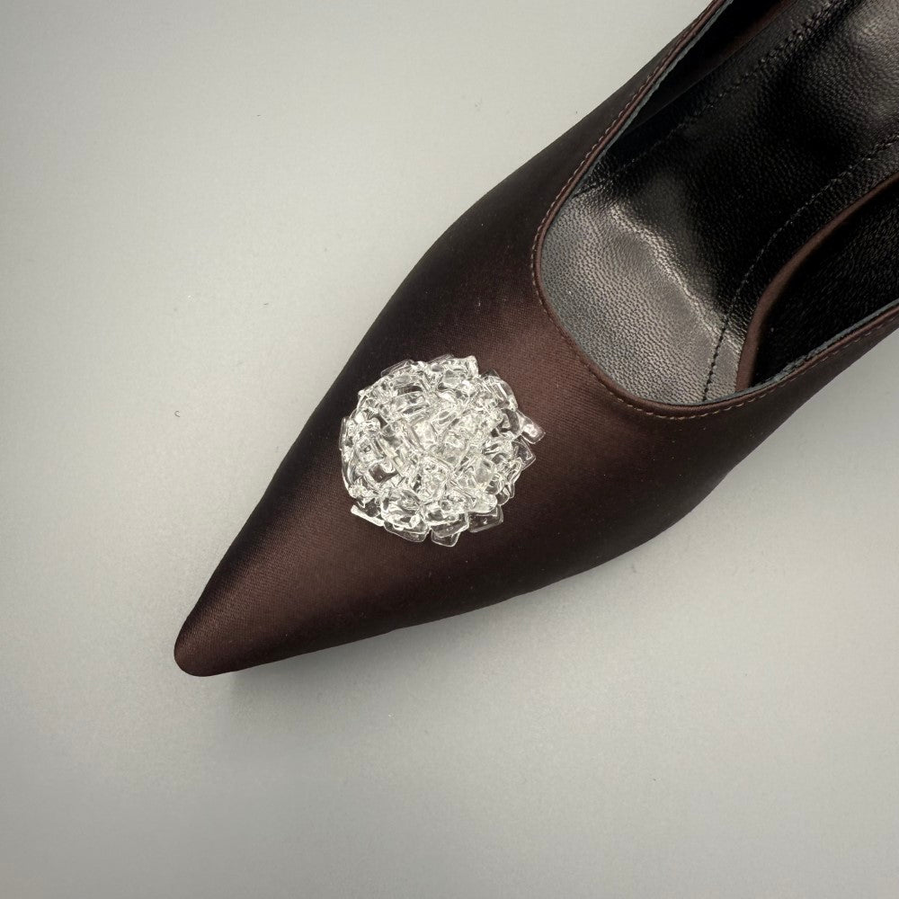 Step into style with Yoko Slingback Chocolate Satin Diamond for online pumps shopping. Shop Now!