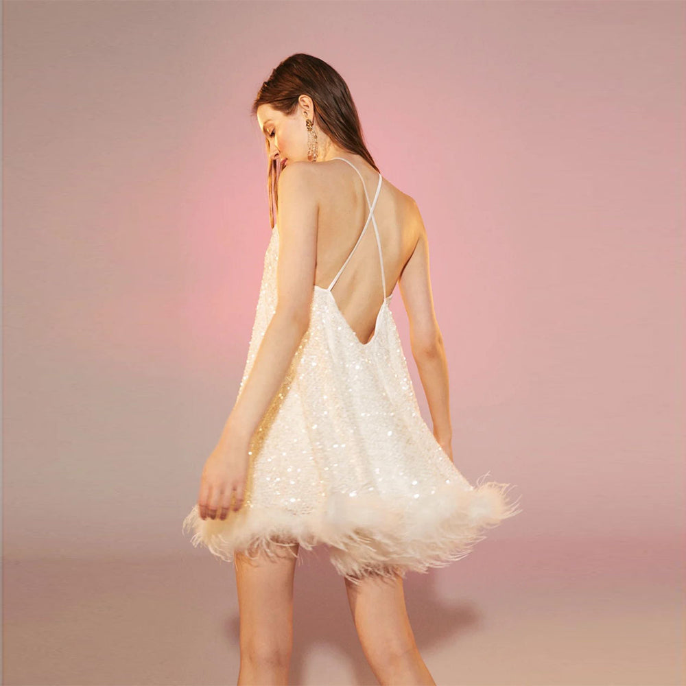 Discover pure sophistication with the Yvonne Sequin Mini Dress at our luxury shop online. Shop Now!