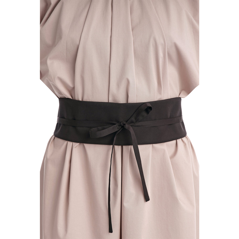 Discover the Zen Cummerbund Belt at The Luxe Maison, featuring an Obi-style design with long tie straps to define the waist and complement wide poplin styles.