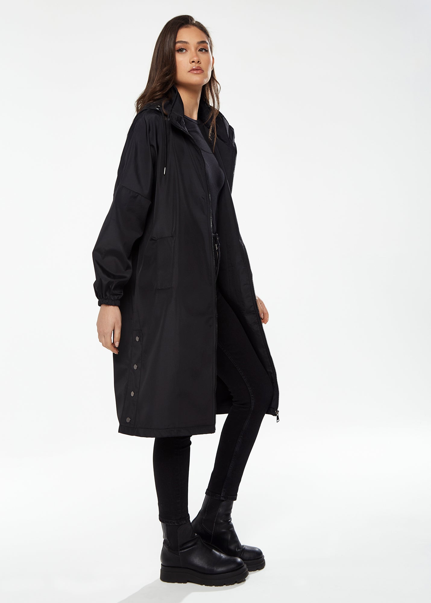 Liquorish Never Give up Parka in Black