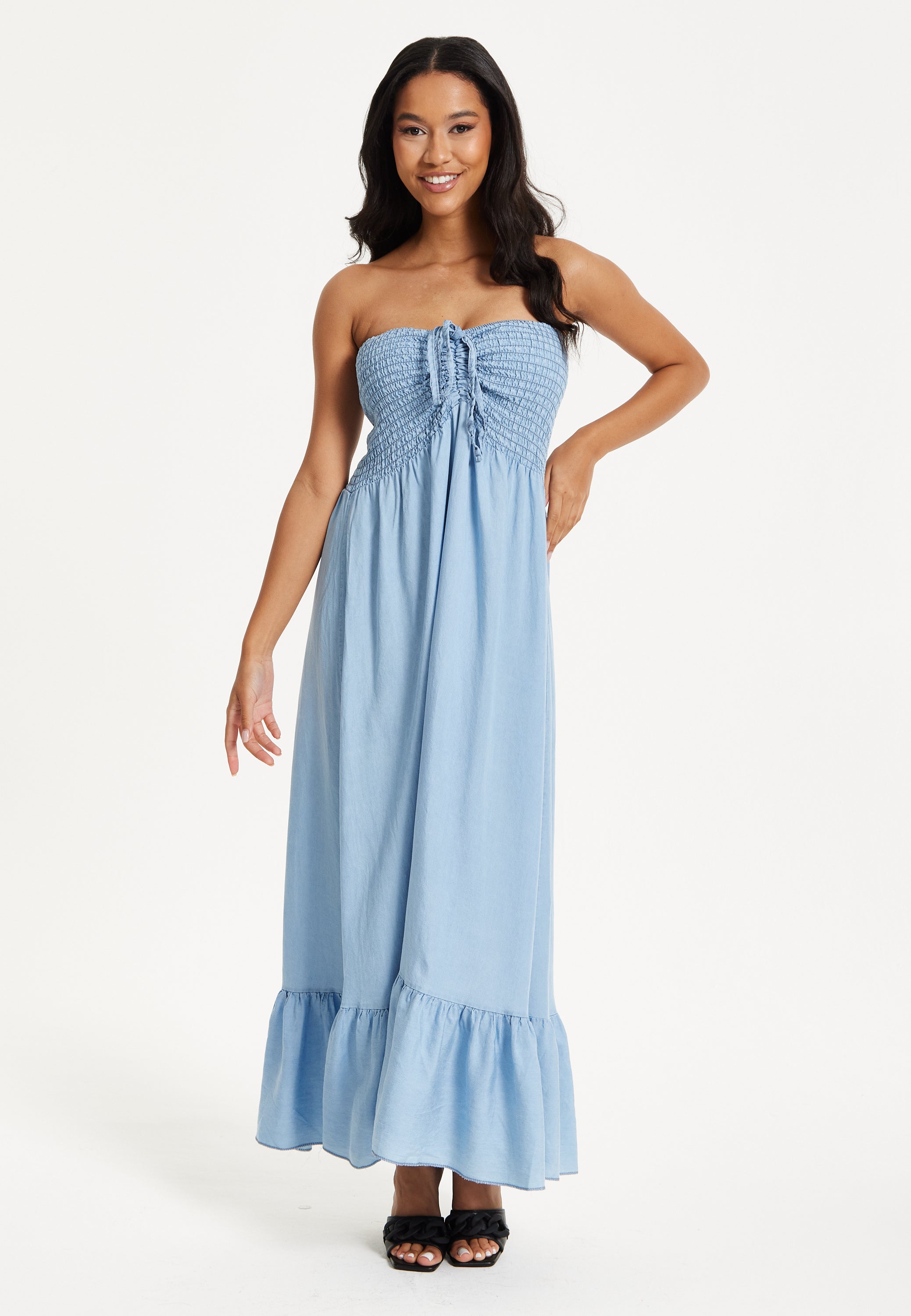 Tencel Strapless Maxi Dress
