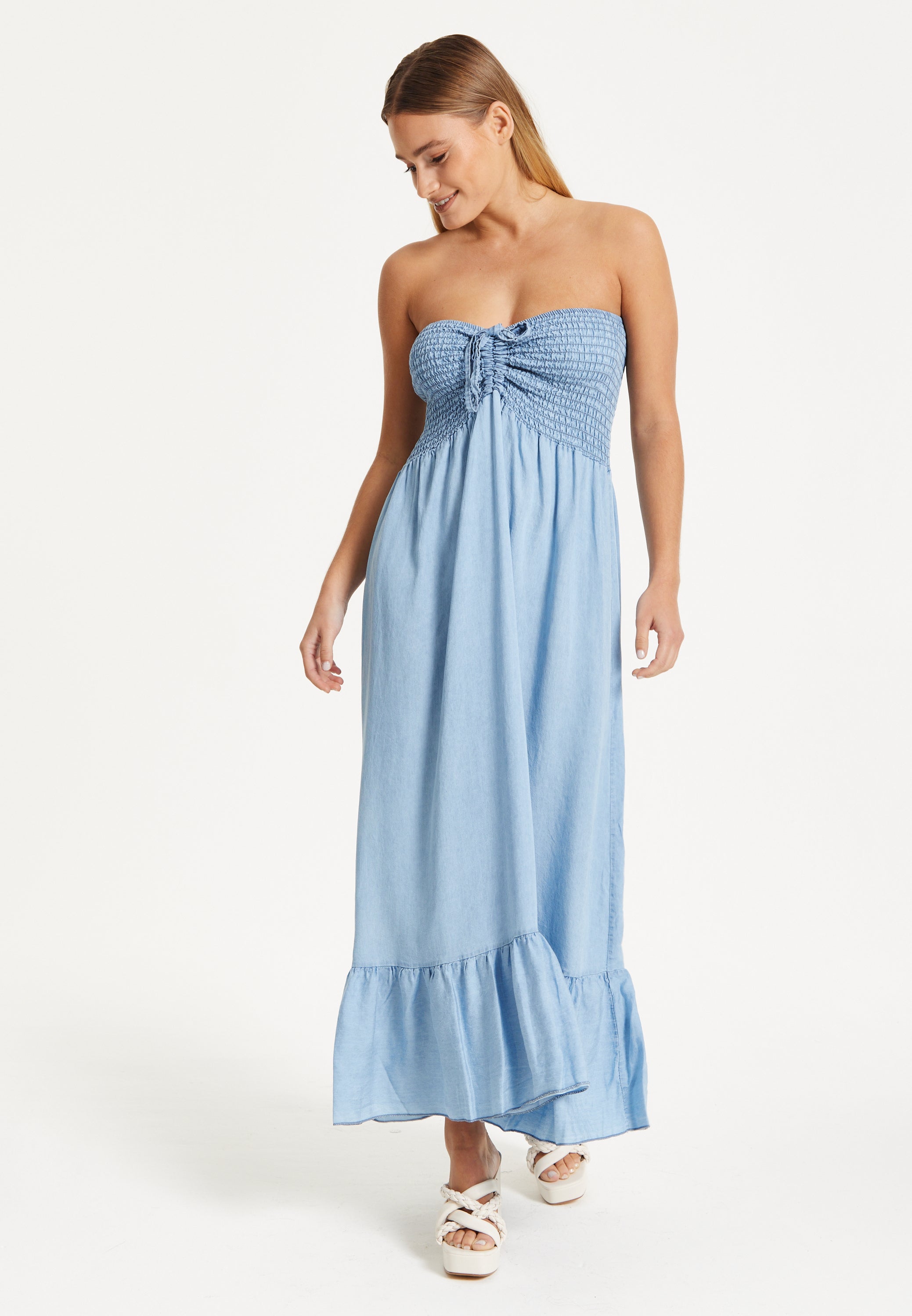 Tencel Strapless Maxi Dress