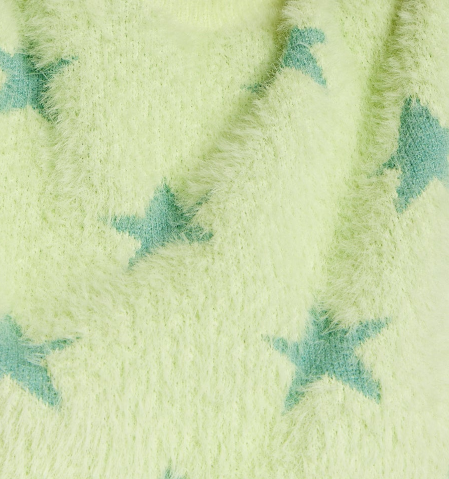 Women's Jumper in Green with Fluffy Texture, Leopard Print, Turtle Neck, and Long Sleeves - Regular Fit