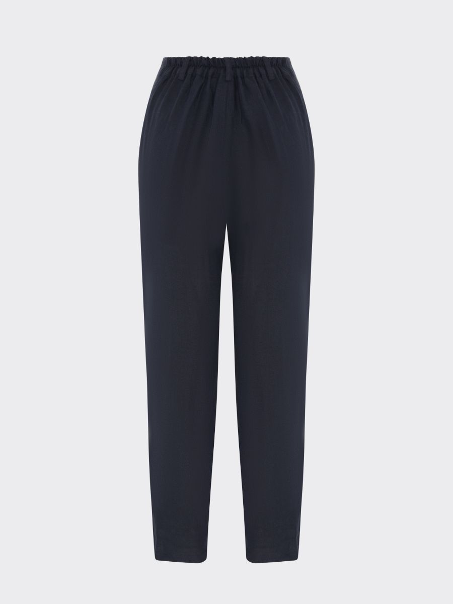 Women's Linen Suit Trousers in Navy | Sustainable | Fanfare