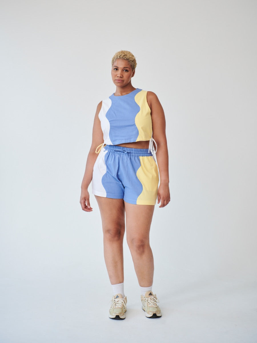 Colourful summer cotton shorts. Mix & match the Fanfare Label Midsummer collection and create the perfect co-ord. Handcrafted in our sustainable womenswear factories by Fanfare artisans.