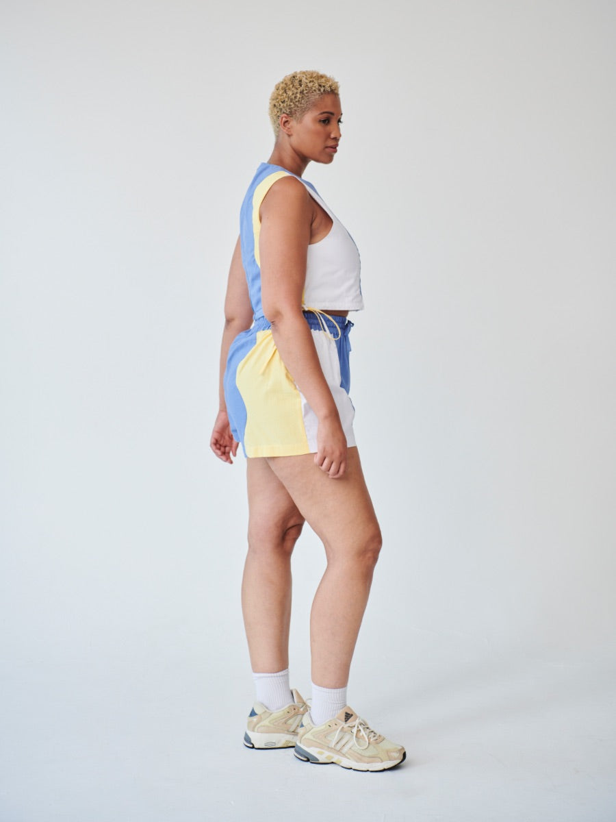 Colourful summer cotton shorts. Mix & match the Fanfare Label Midsummer collection and create the perfect co-ord. Handcrafted in our sustainable womenswear factories by Fanfare artisans.