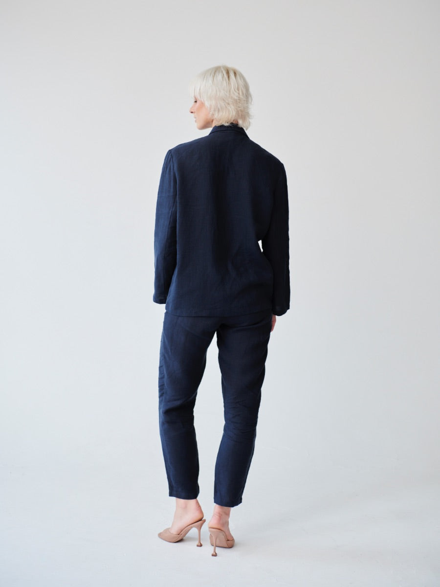 Women's Linen Suit in Navy | Sustainable | Fanfare