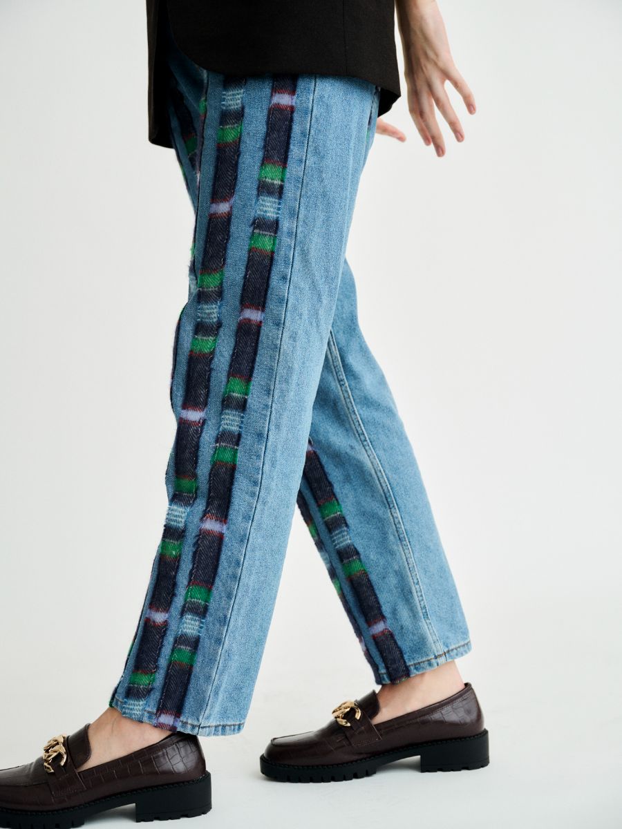 Women's Clover Wool Striped Jeans | Sustainable | Fanfare