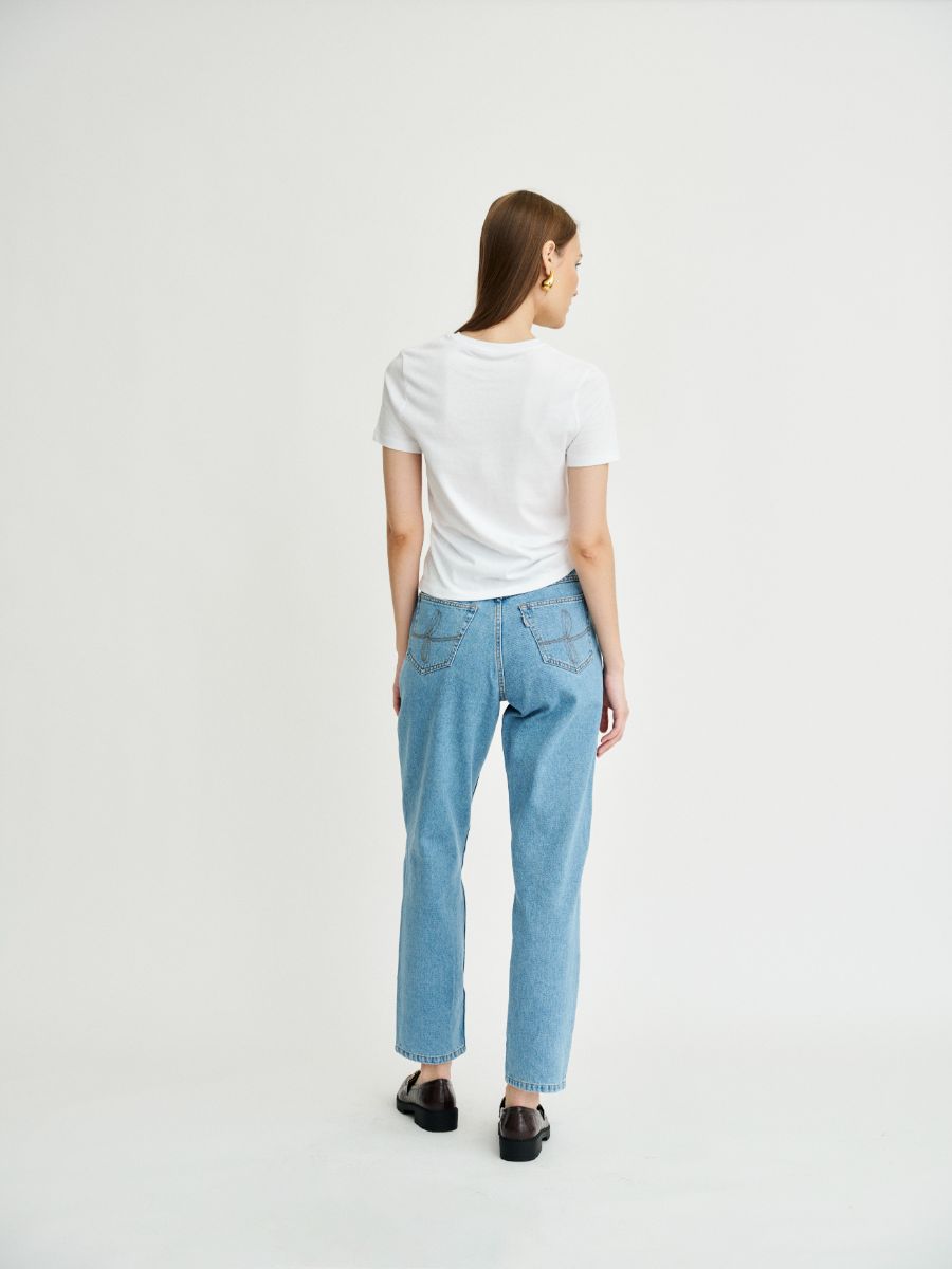 Women's Embroidered Blue Jeans | Sustainable | Fanfare