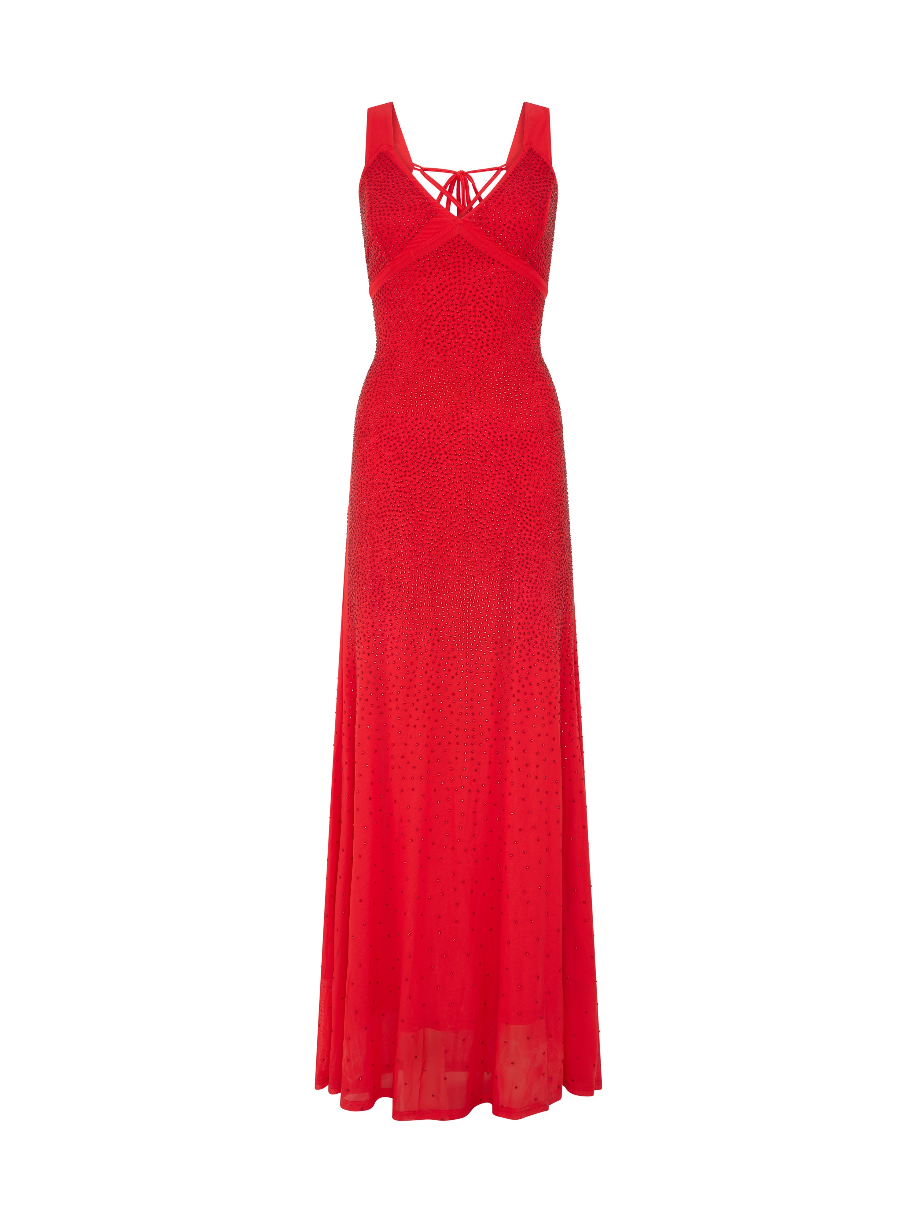Women’s Maxi Dress in Red with Sleeveless Design and Open Back Detail, Perfectly Dazzling - Liquorish
