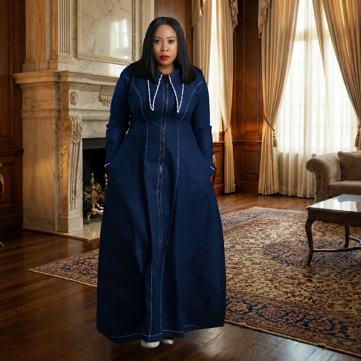 NADIRA Denim Gown