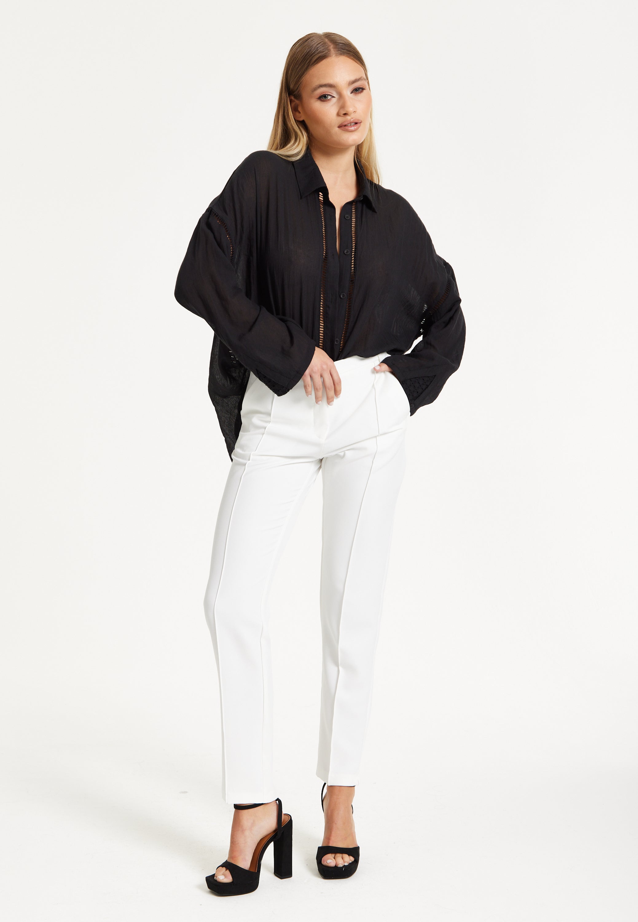 Black Sheer Relaxed Fit Shirt