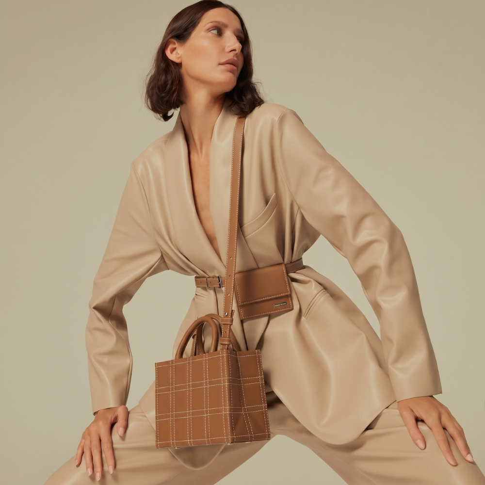 Leather bag with adjustable strap and flap closure, pre order item. Shop online from our curated edit of premium fashion.