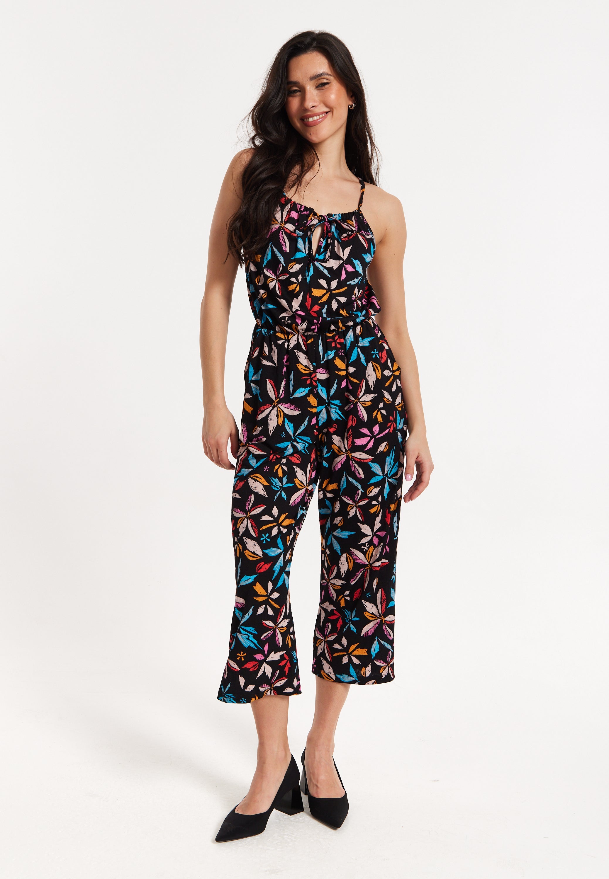Floral Print Sleeveless Jumpsuit