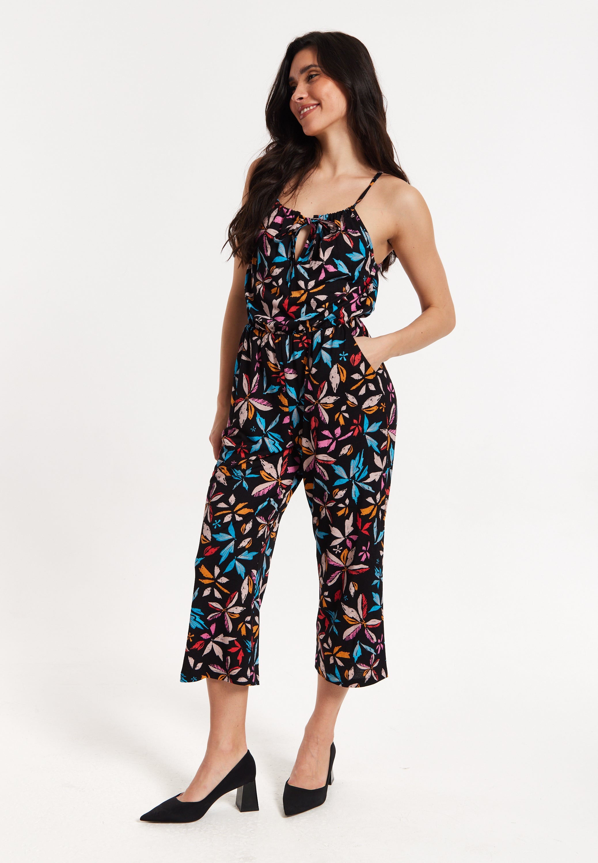 Floral Print Sleeveless Jumpsuit