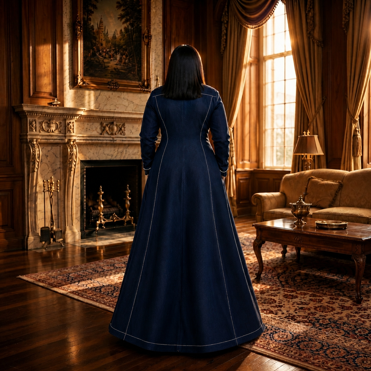 NADIRA Denim Gown