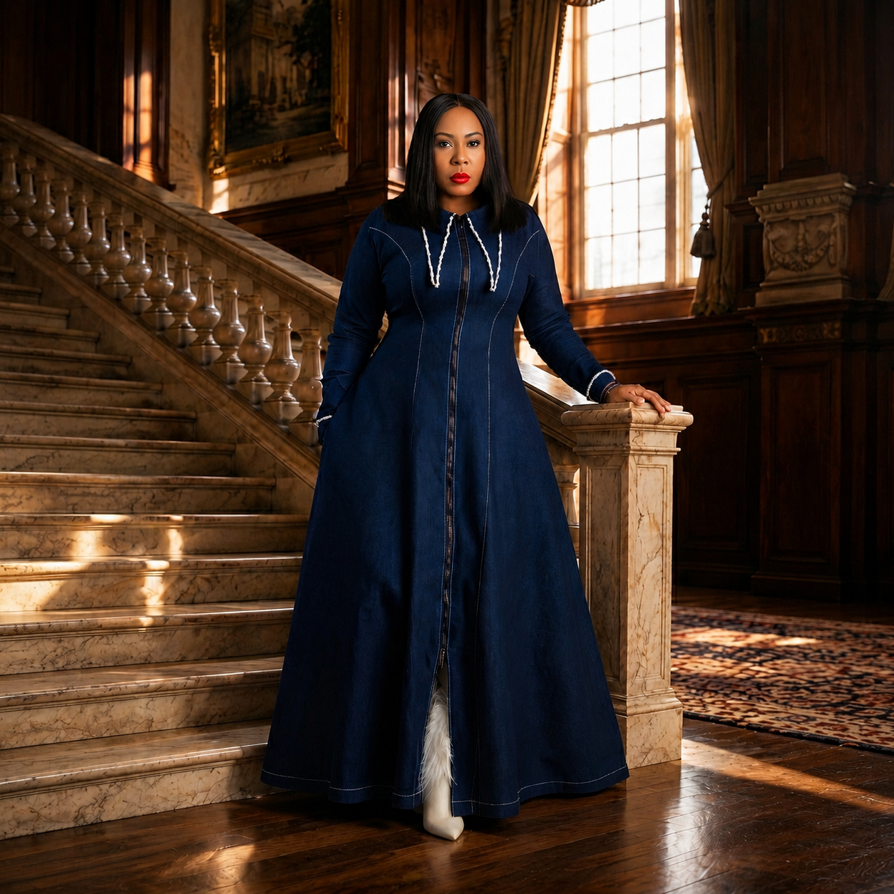 NADIRA Denim Gown