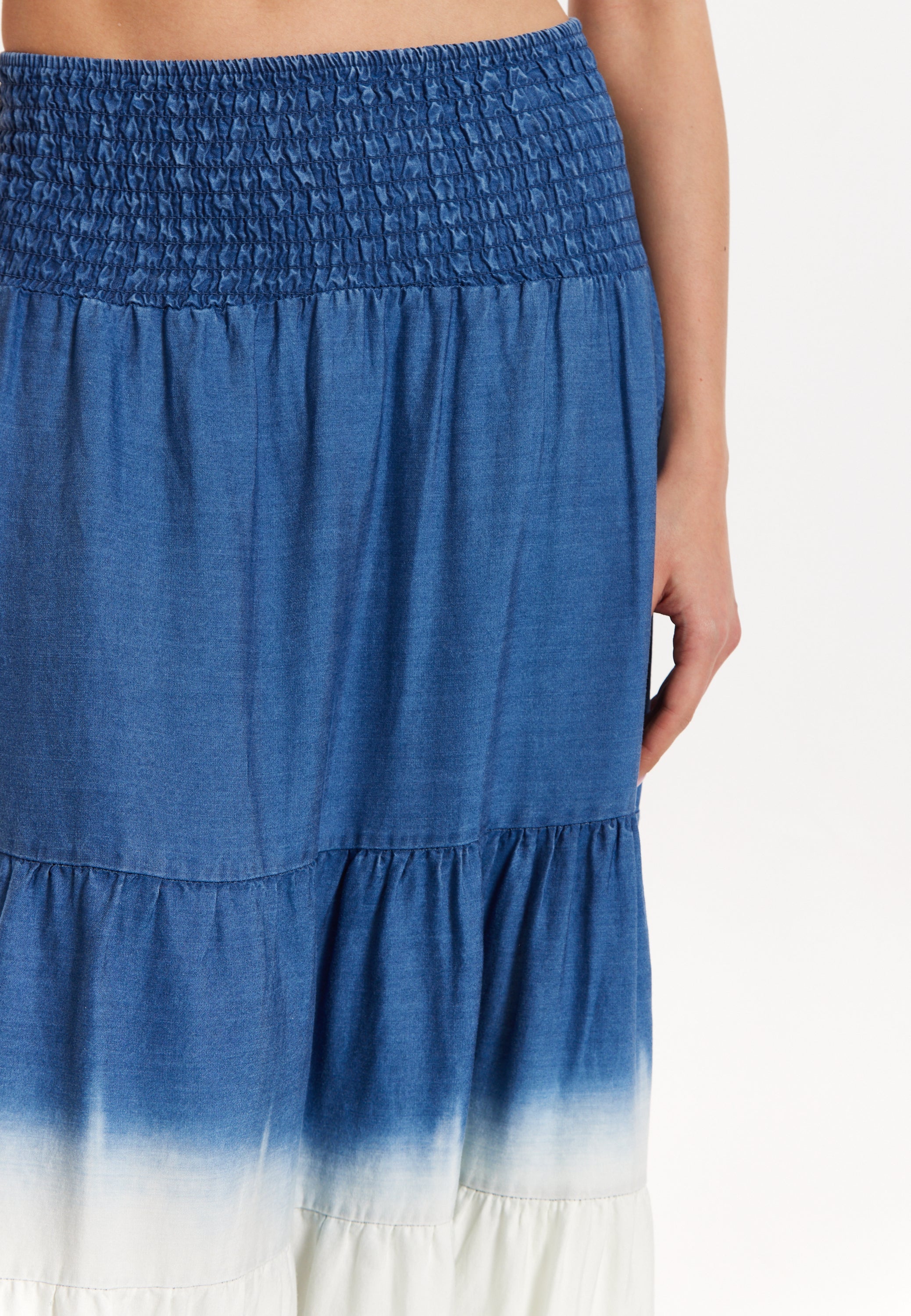 Ombre Smocked Waist Maxi Skirt