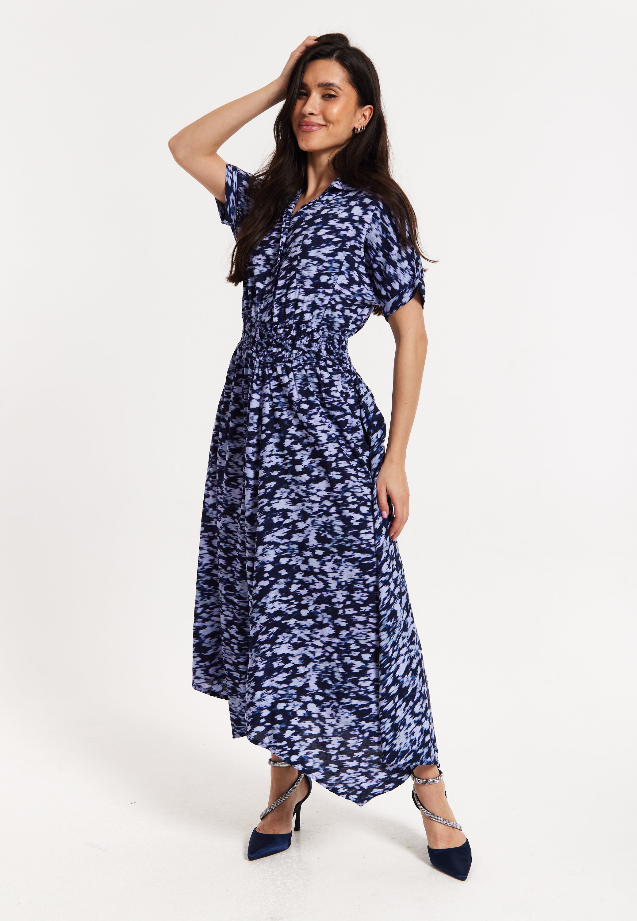 Abstract Printed Elasticated Waist Dress