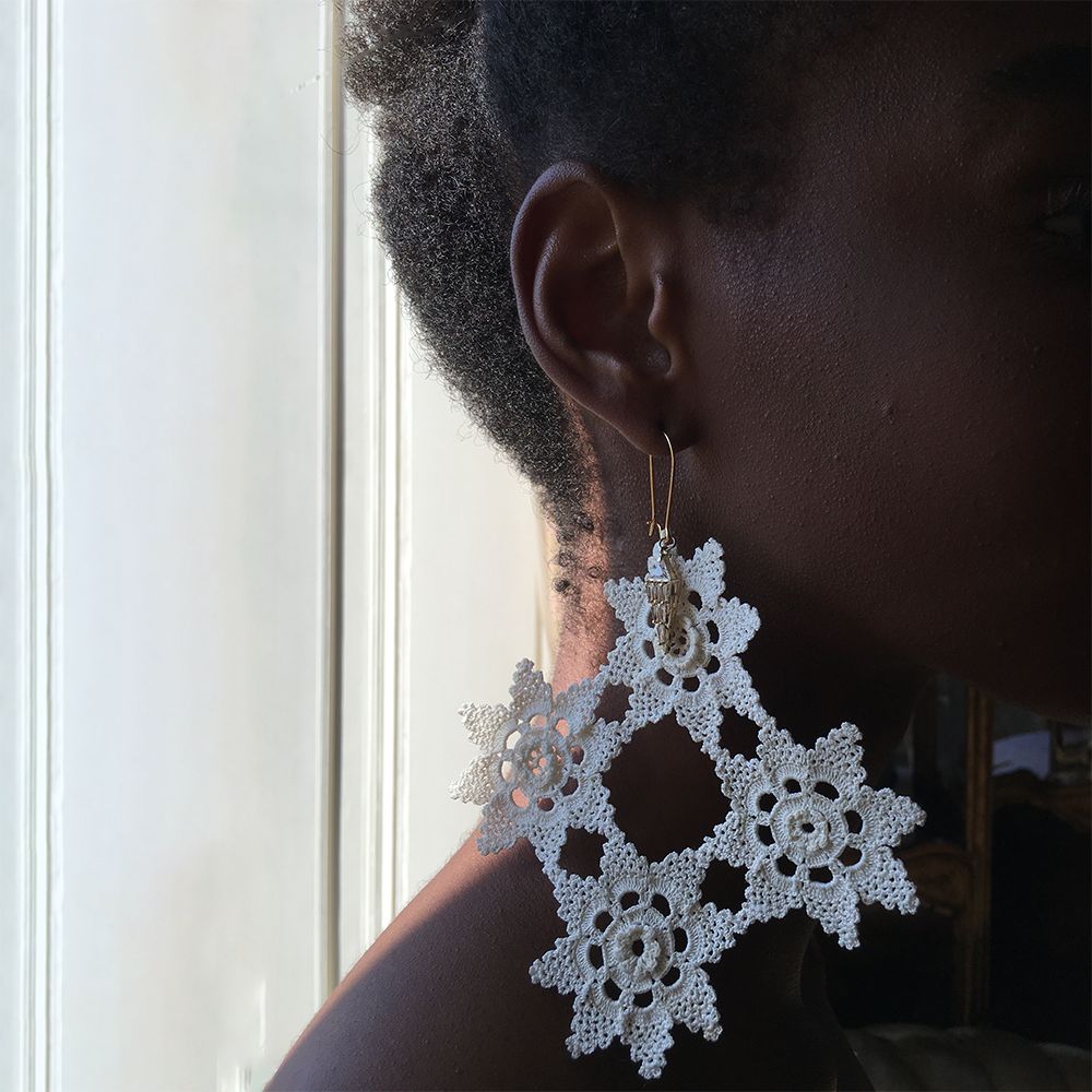 100% Cotton Crochet Earrings. This Beautiful Piece Is Handcrafted By Artisans To Match Your Beach Outfit.