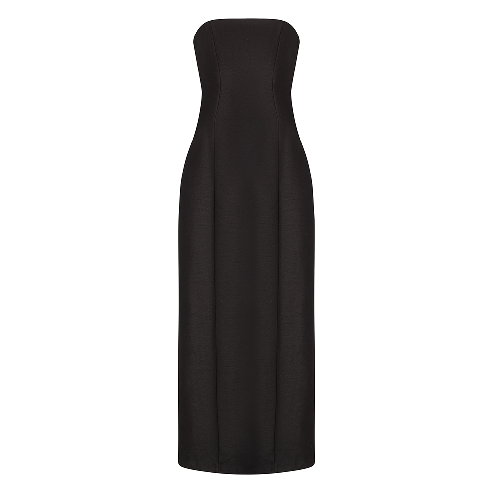 Black Strapless Inner Dress. Fabric is crepe. Dry clean only. Explore our range of innerwear dresses for women online at The Luxe Maison. Shop now!