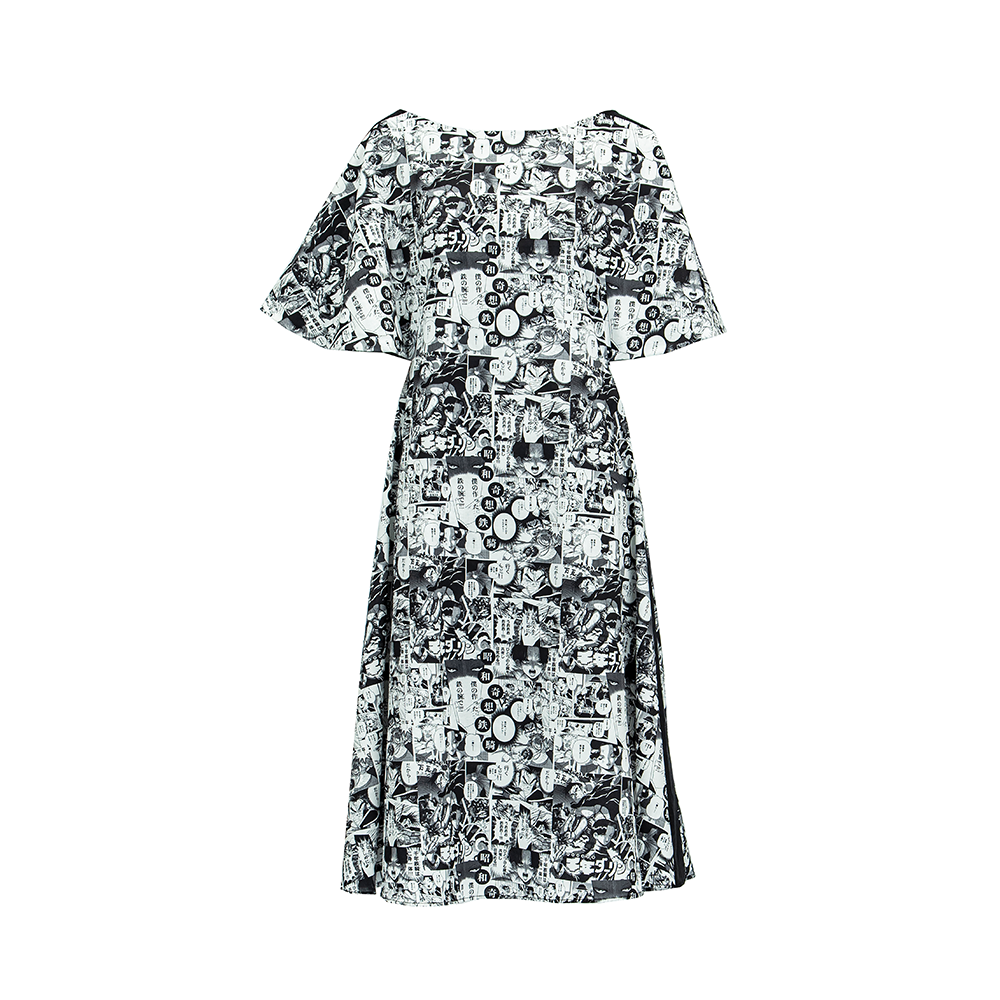 Shop Junna's Japanese Comic Print A-Line Dress for women. Discover stylish clothing from a top brand. Perfect for your shopping website. Shop now!