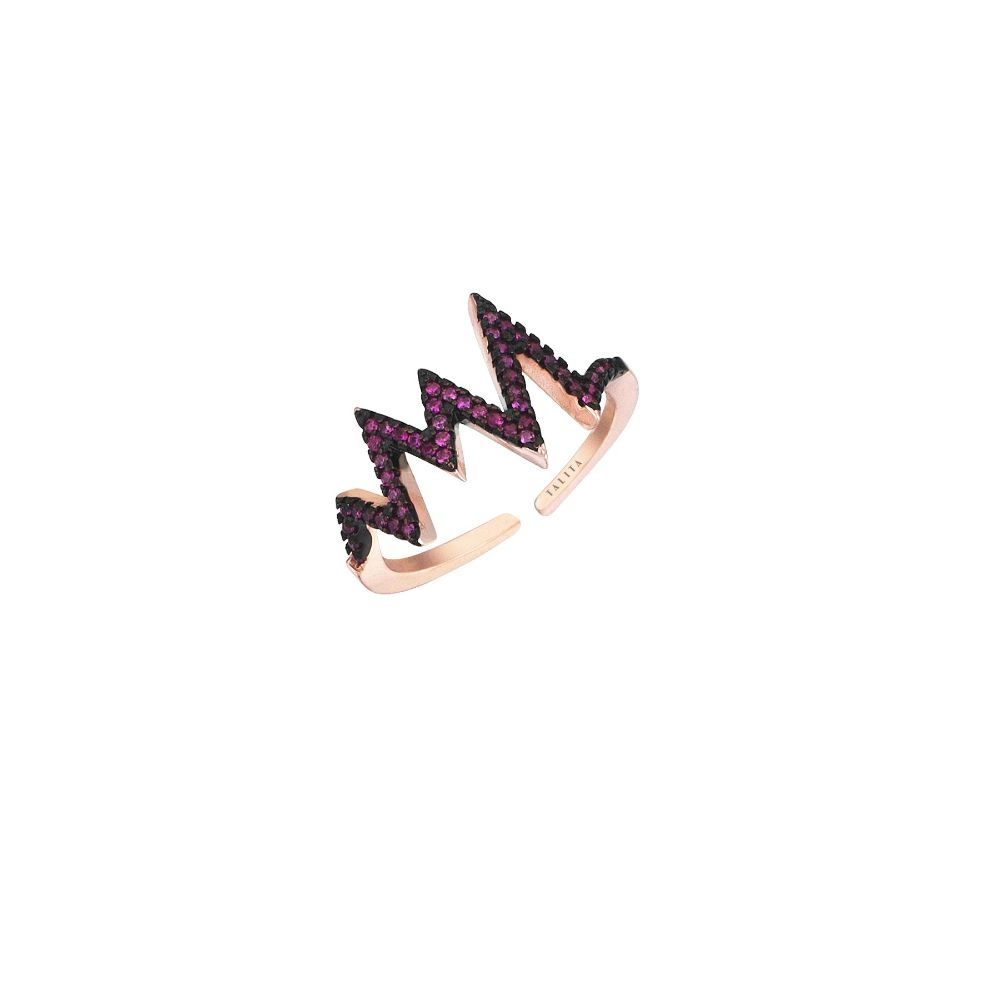 Aftershock ring is edgy and perfectly stylish.18ct Rose Gold Plated Ring.925 Sterling SilverZircon & Natural Stones