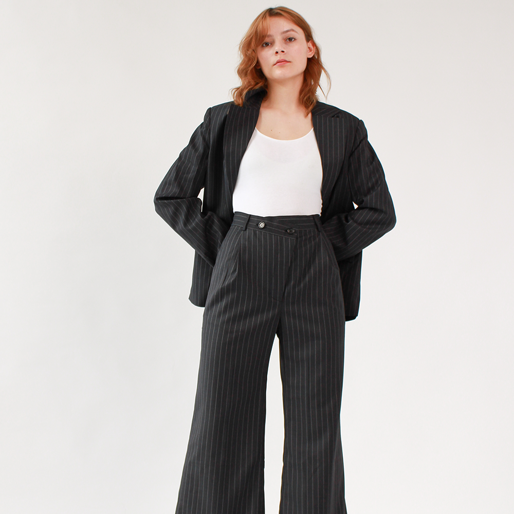 Discover Ahkeke London’s full-length flare stripe trousers. Perfect for any occasion. Shop now and elevate your style. Shop now!