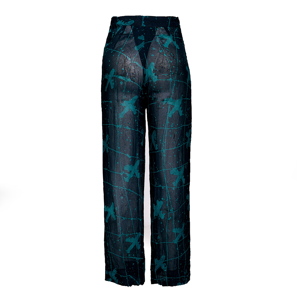 Discover our stylish Airplane Batik Trousers, a must-have in online women's designer clothing. Shop Now!