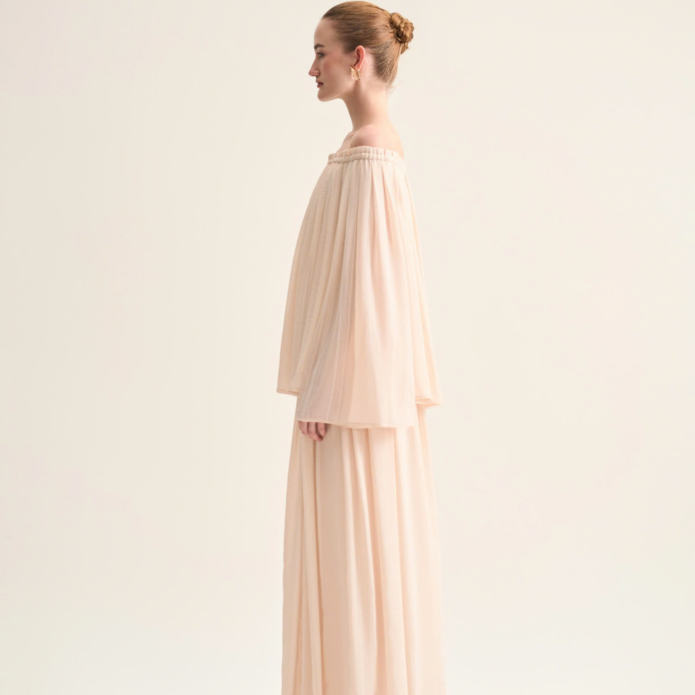 Alba chiffon maxi skirt from studio clothing shop for elegant looks. Shop Now!