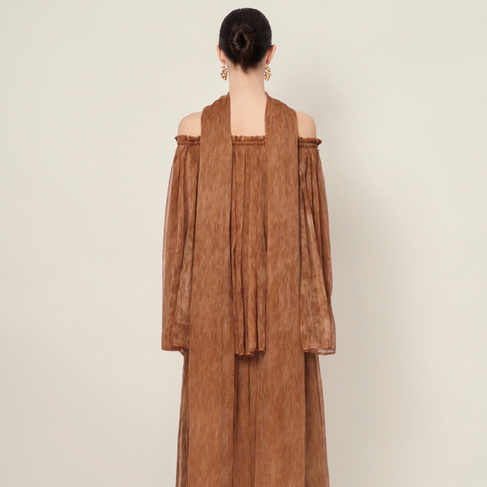 Alba chiffon maxi skirt from studio clothing shop for elegant looks. Shop Now!