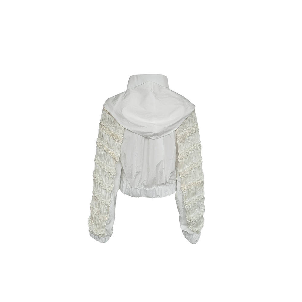 Discover the Angelina Shibori Panel Sleeve Hooded Jacket by Junna. Trendy women’s clothing from a top clothing brand. Shop now!