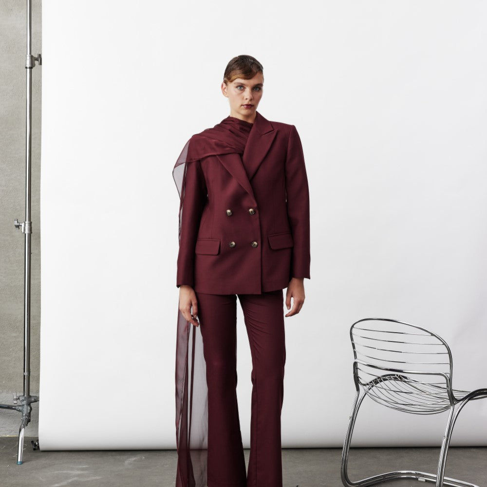 Arced Trousers In Bordeaux