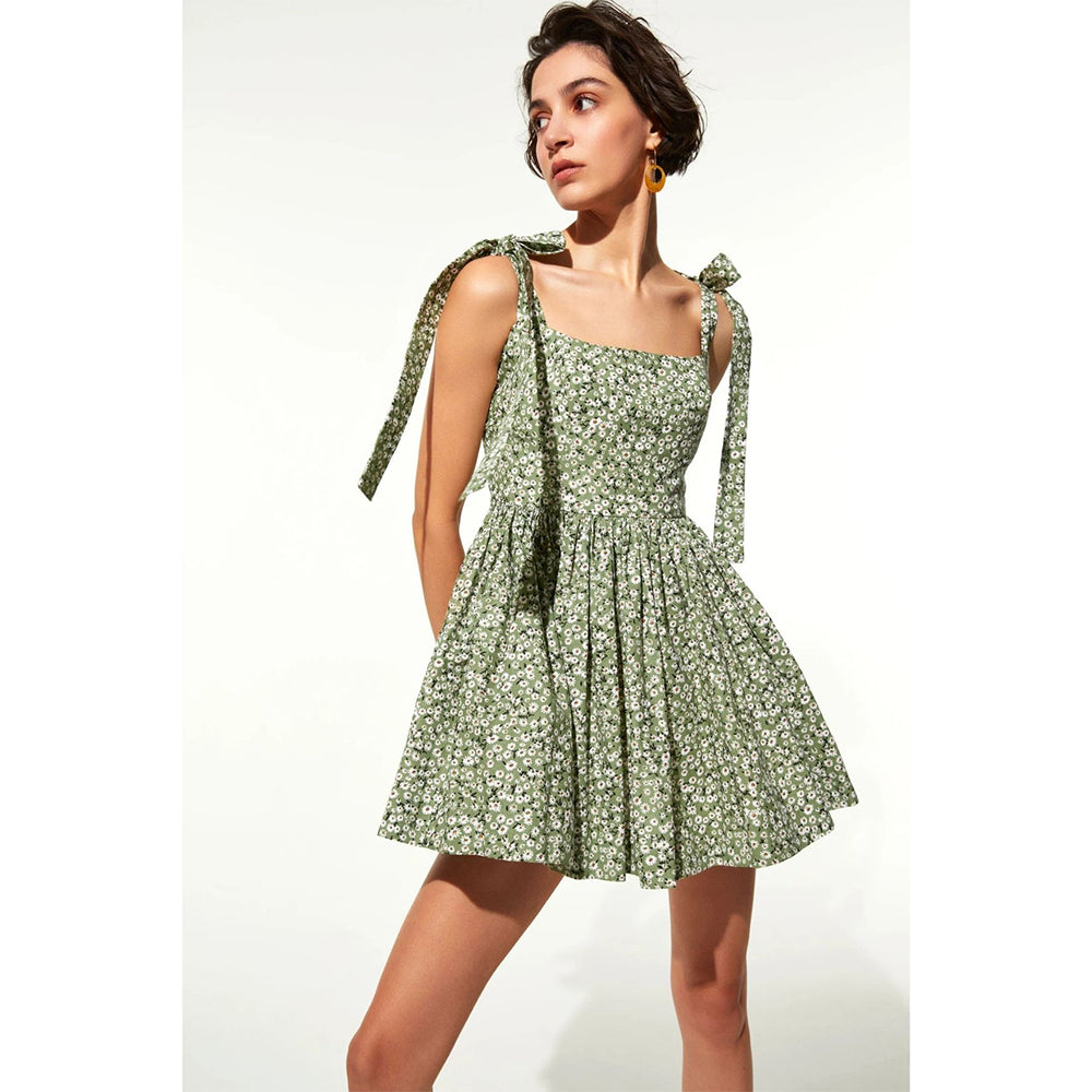 Audree Floral Print Poplin Mini Dress