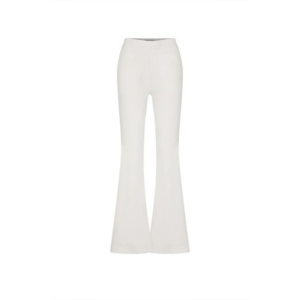 Avrell Crepe Flared Trousers in Vanilla Ice
