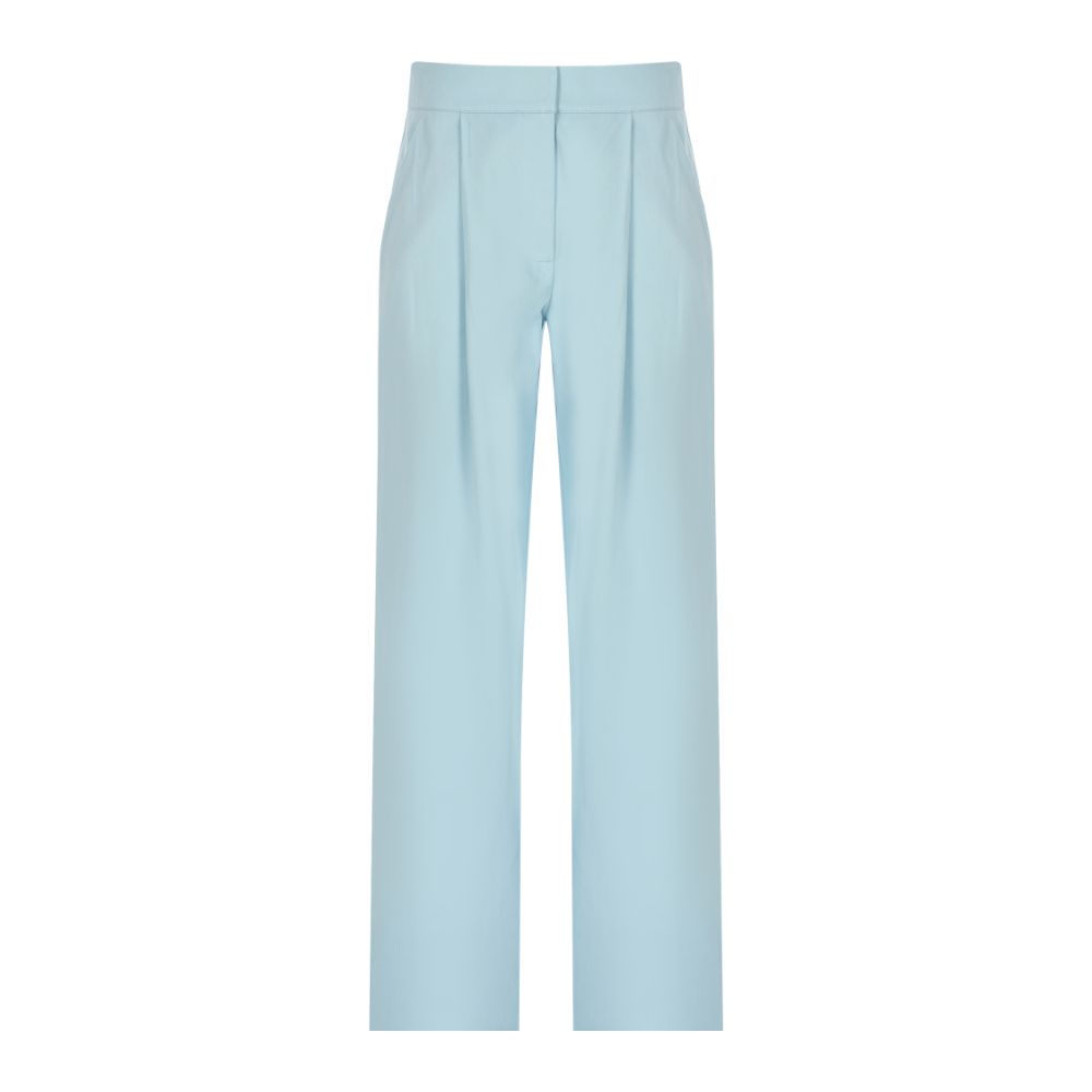 Baby Blue Wide-Leg Canvas Pant. 97% COTTON /3% EA.