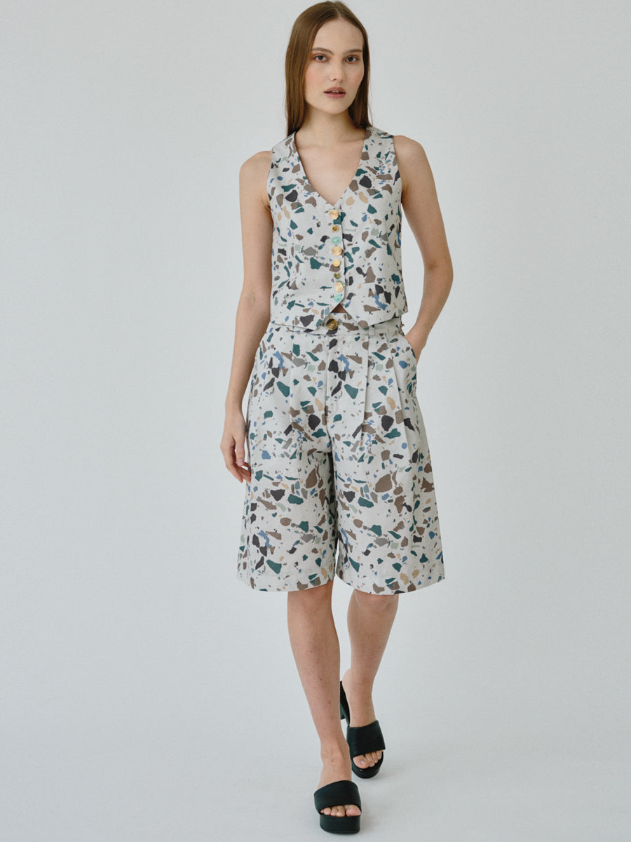 Women's Bermuda Shorts in Terrazzo Co-ord Set | Beau | Fanfare