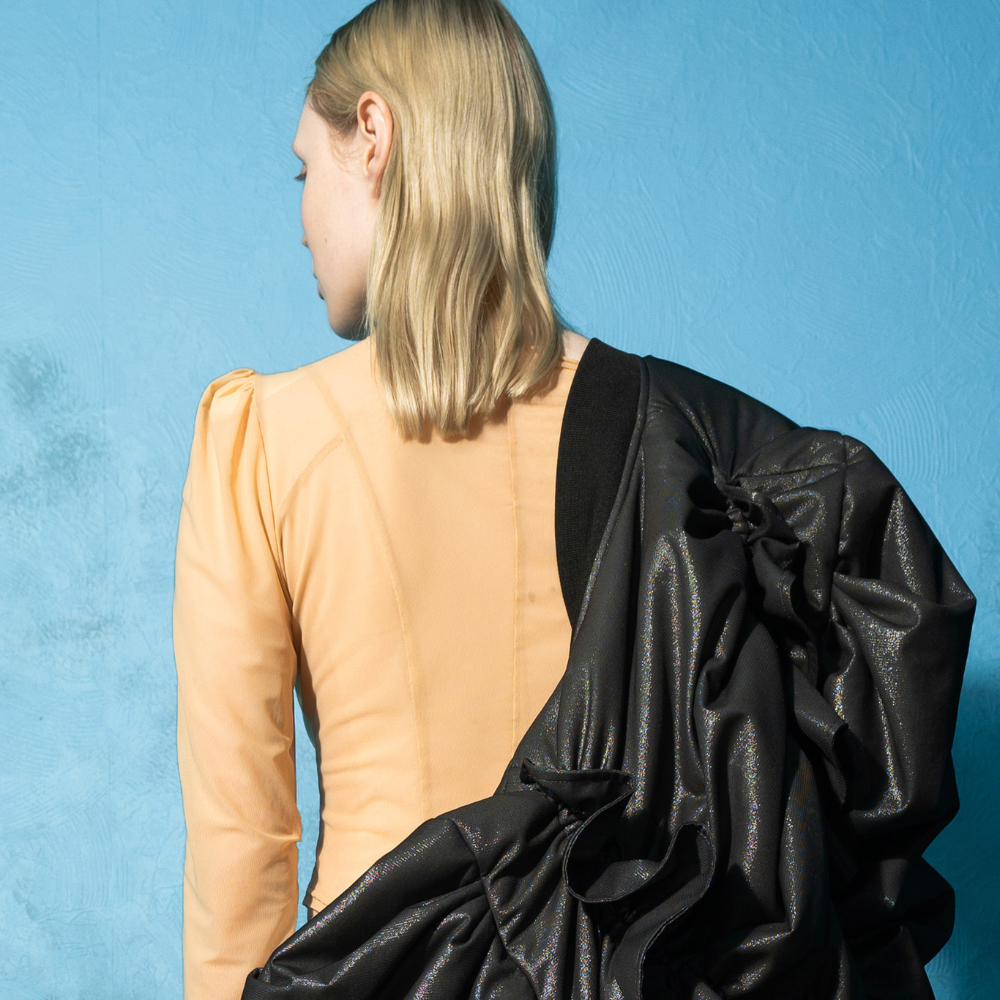 Enjoy refined luxury clothing with the Beige Mesh Top. Shop Now!