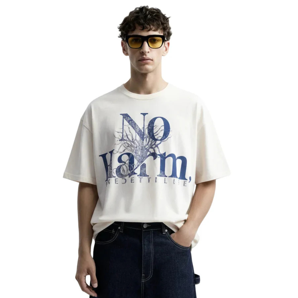 Shop online from our exclusive website and discover the Benedetti Life No Harm, Just Charm Oversized Unisex T-Shirt, crafted from bamboo and organic cotton for breathable comfort and sustainable everyday style.