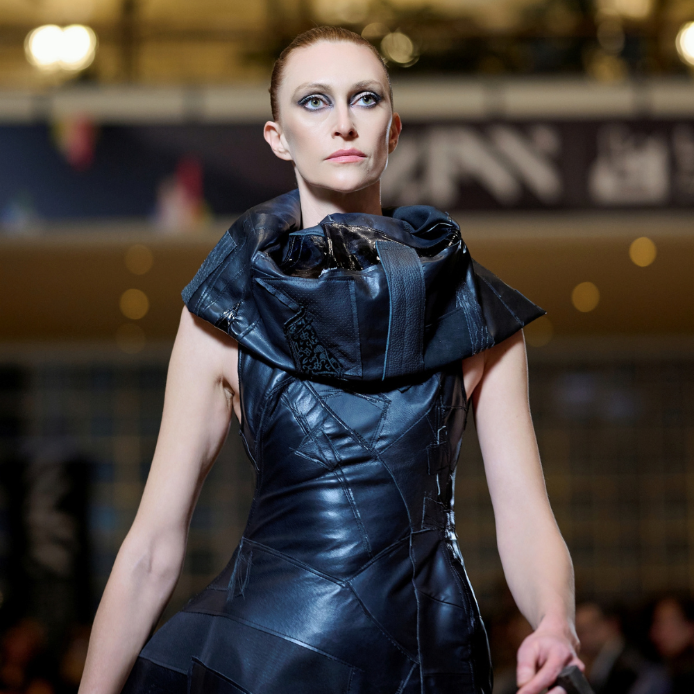Black Patchwork Sculptural Dress brings creativity to fashion. Discover it in a online shopping and shop now!!